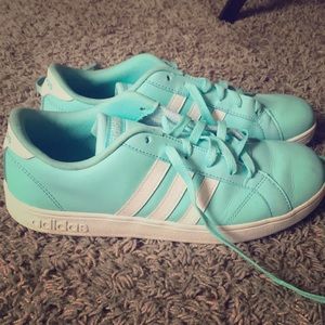 Turquoise adidas sneakers